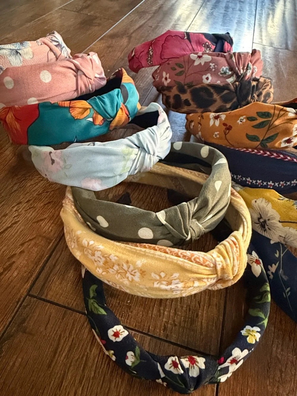 Assorted Floral & Patterned Knotted Headband Set - Mixed Colors